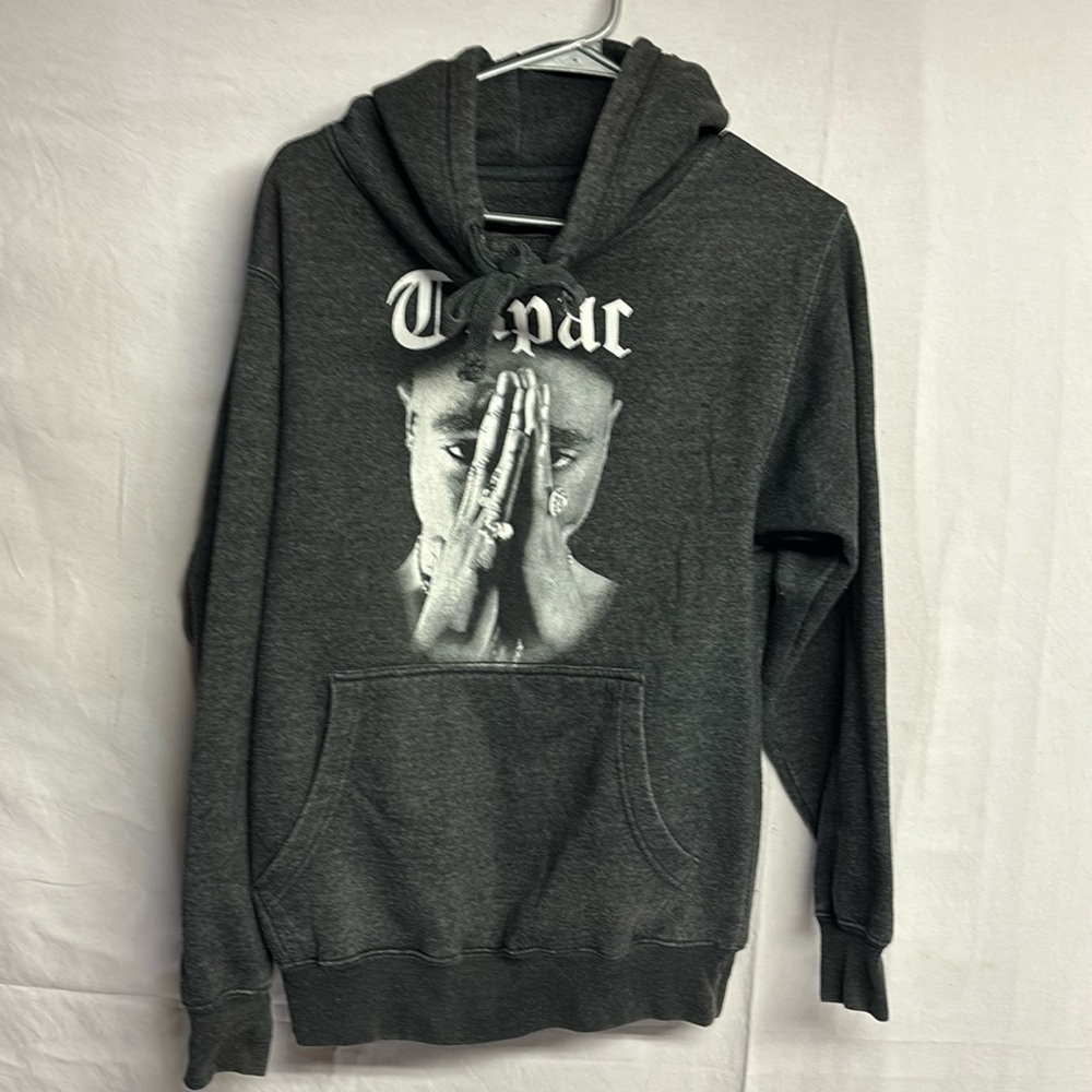 Cross Colours Men’s Tupac Shakur Hoodie Y2K, Hip Hop Size Small